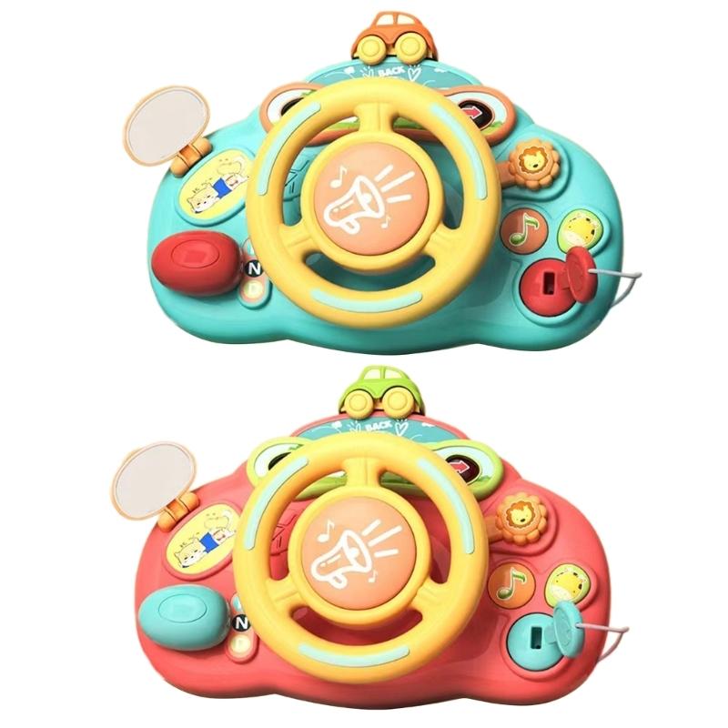 Musical Steering Wheel Toy Interactive with Songs and Lights Educational Portable Driving Controller for Toddlers Gift