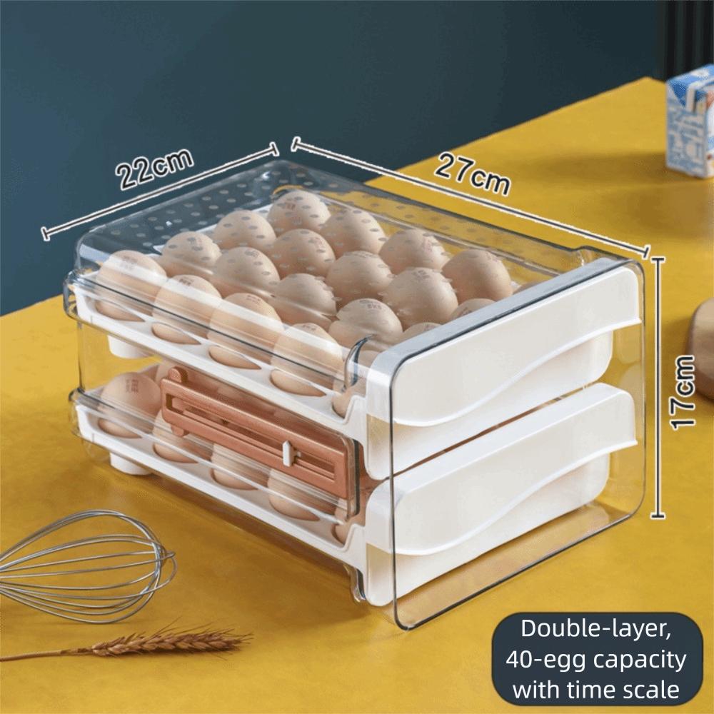 Space Saving Egg Fresh Storage Box Large Capacity Drawer Style Egg Storage Box  Food Preservation
