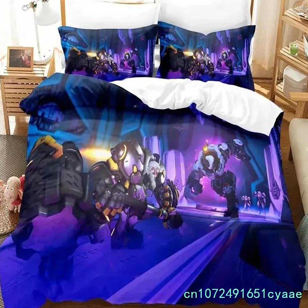 Game Overwatchs Bedding Set Boys Girls Twin Queen Size Duvet Cover Pillowcase Bed Boys Adult Fashion Home Textileextile