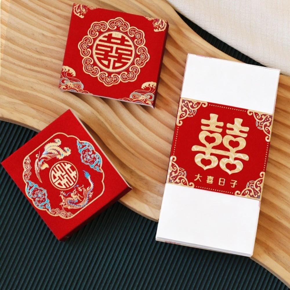 10pcs Gold Stamping Money Paper Sealing Strip Traditional New Year Red Packet Birthday