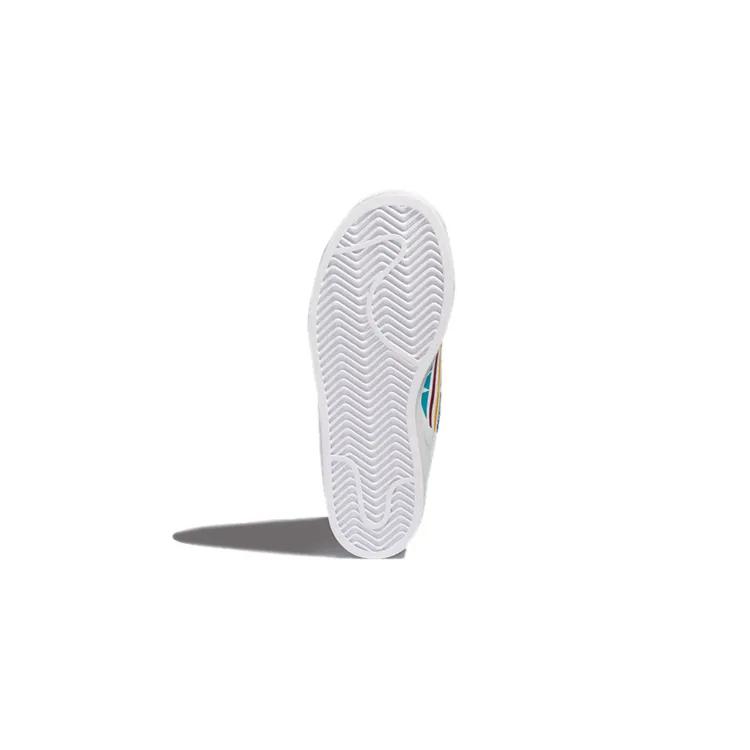 Adidas Superstar Pure J 'Colorful Trefoil - Cloud White' (Unisex) Cloud White / Red / Blue Kids' Skateboarding Shoes FW4008