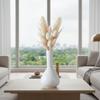 Raindrop White Ceramic Bud Vase 5.31 Inch - Set of 1 | Glossy White Decorative Bud Vase for Dried Flowers & Pampas Grass