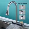 Household Pull-out 304 Stainless Steel Faucet Chrome Plated Gun Gray Hot And Cold Water Tap Kitchen Sink Faucet
