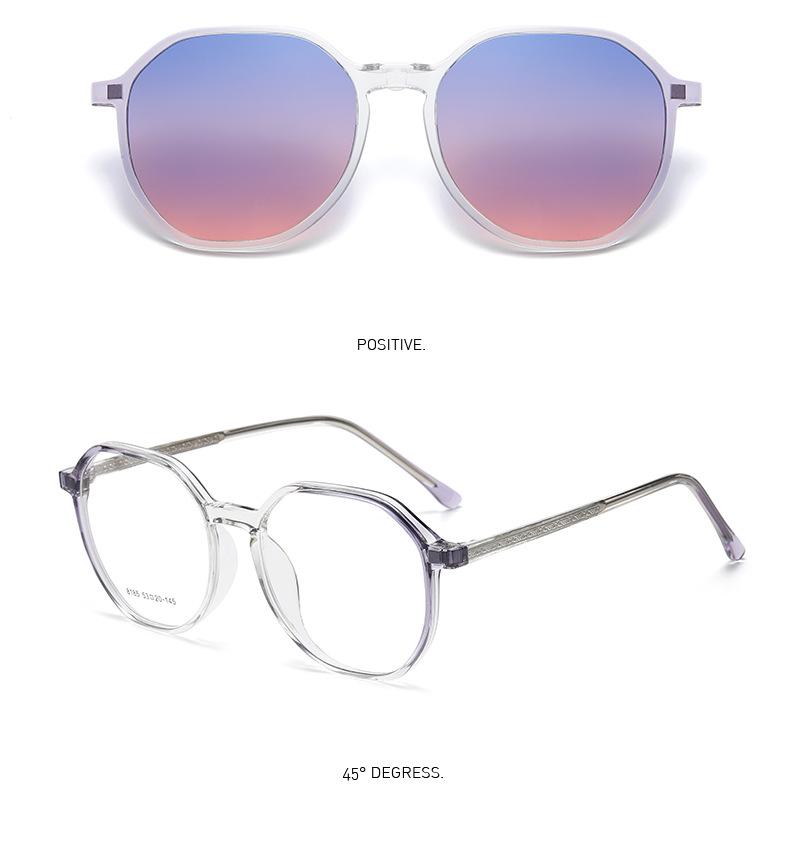 Polygonal Magnetic Gradient Polarized Clip-on Sunglasses for Women - Fashion and Travel Use