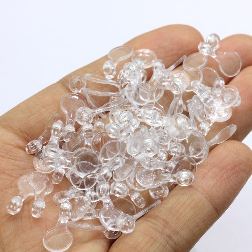 1000Pc Clear Acrylic Bails Round Transparent Button Bails Clear Acrylic Plastic Bails for Craft and Jewelry Making Finding 1*7*15mm-1000pcs/bag чистый