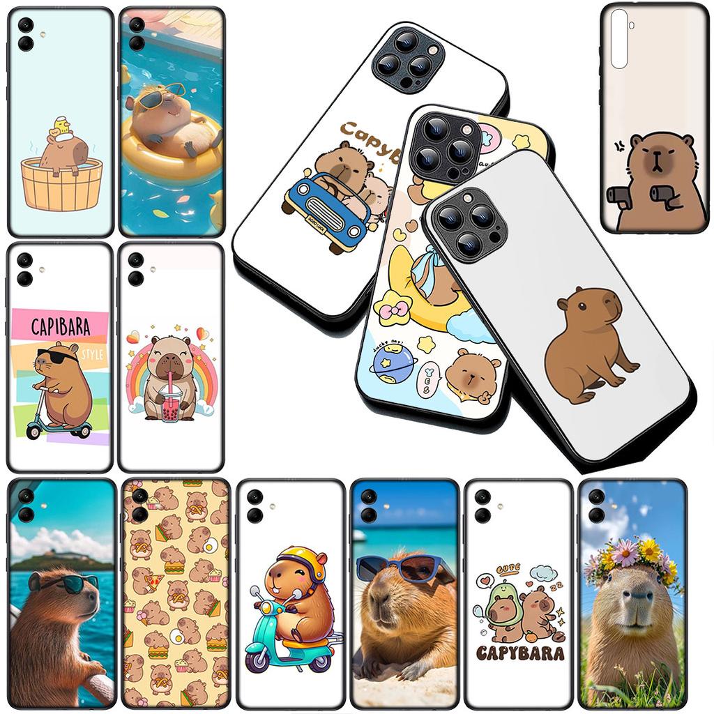 Anime Capybaras Phone Case for Samsung Galaxy S24 S25 S23 FE Ultra Plus S7 Edge S25+ S23+ A56 5G Protective Cover