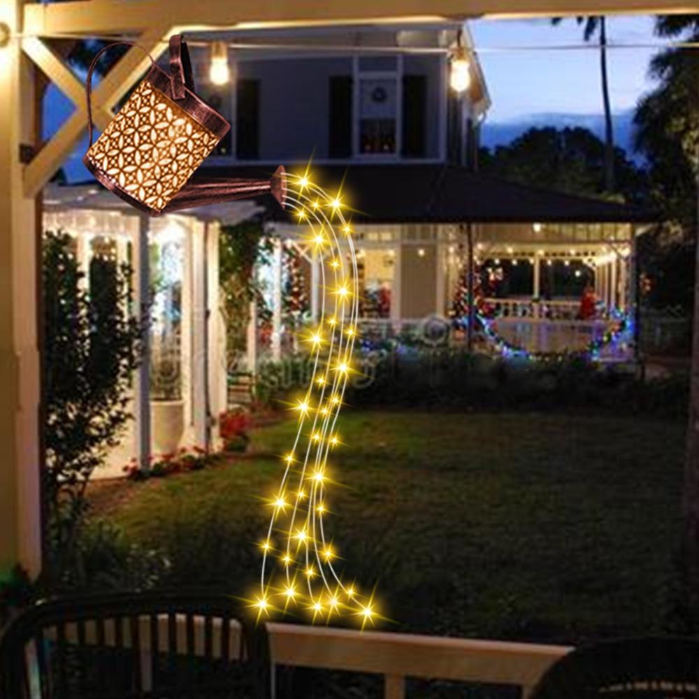 

Garden Decor Hanging Kettle Lantern Watering Can Light Solar Garden Watering Can Led String Light