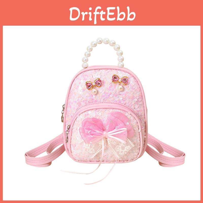Kids Girls Pu Butterfly Bow Mini Backpack For School And Casual Use