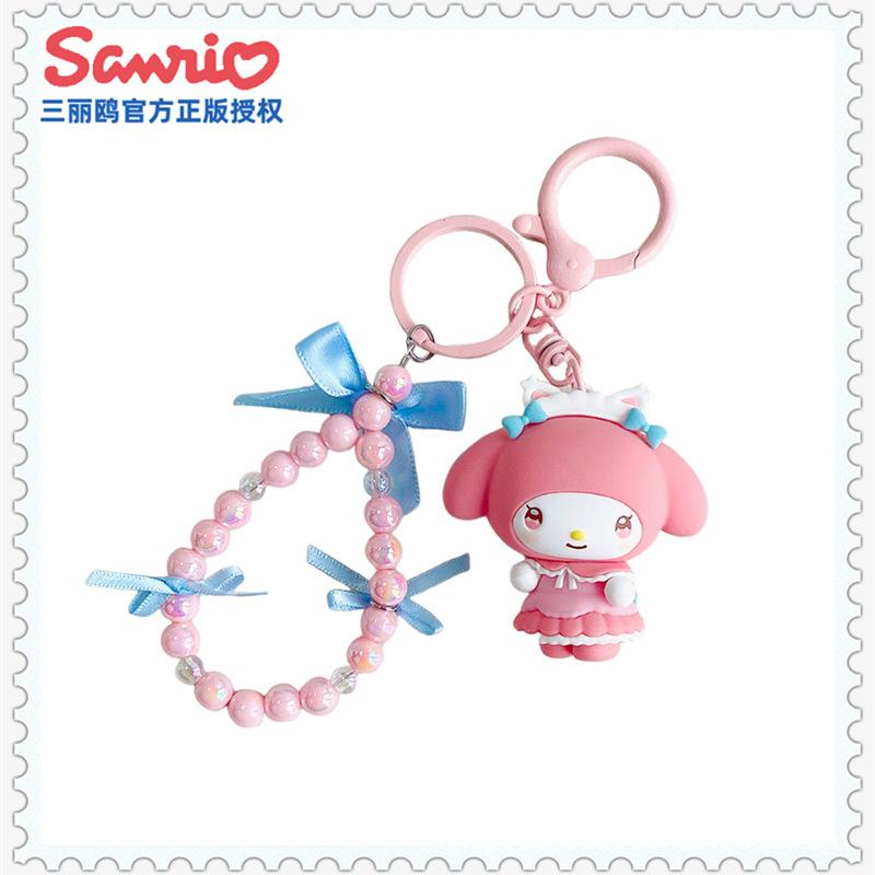 Sanrio Hello Kitty Kawaii Little Angel Collection Line Cinnamoroll Animation Design Animation Merchandise Figure Key Ring Pendant Bagpack Decoration