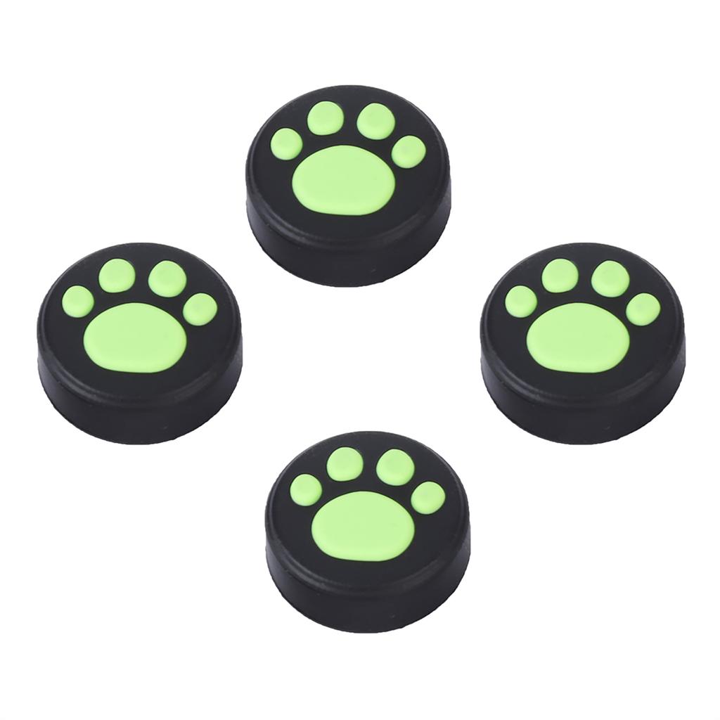 4 PCS Silicone Joystick for PS3 PS4 Thumb Grips Rocker Cap Cover for Switch Pro (Green)
