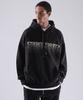 Black Stud Logo Detail Lampo Zip Hoodie