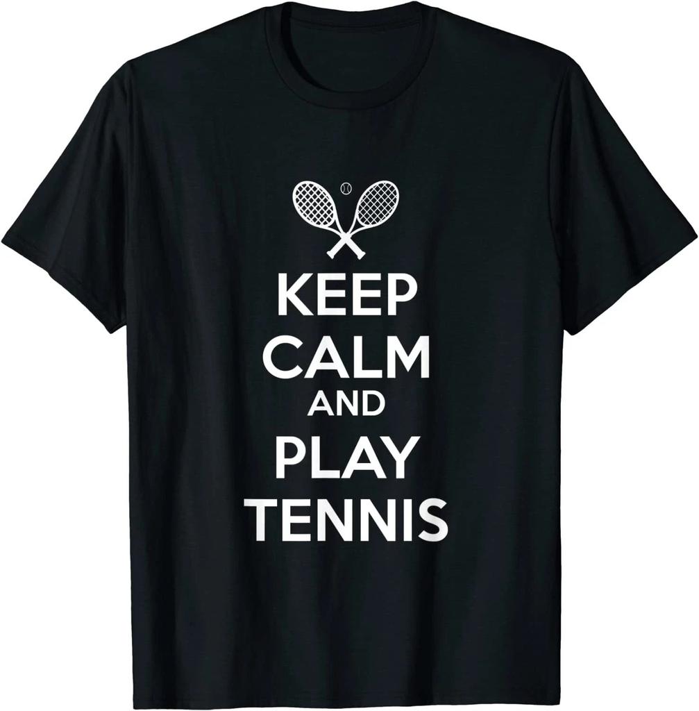 Mantieni la calma e gioca a tennis Design Sportivo Grafica Maglietta Unisex