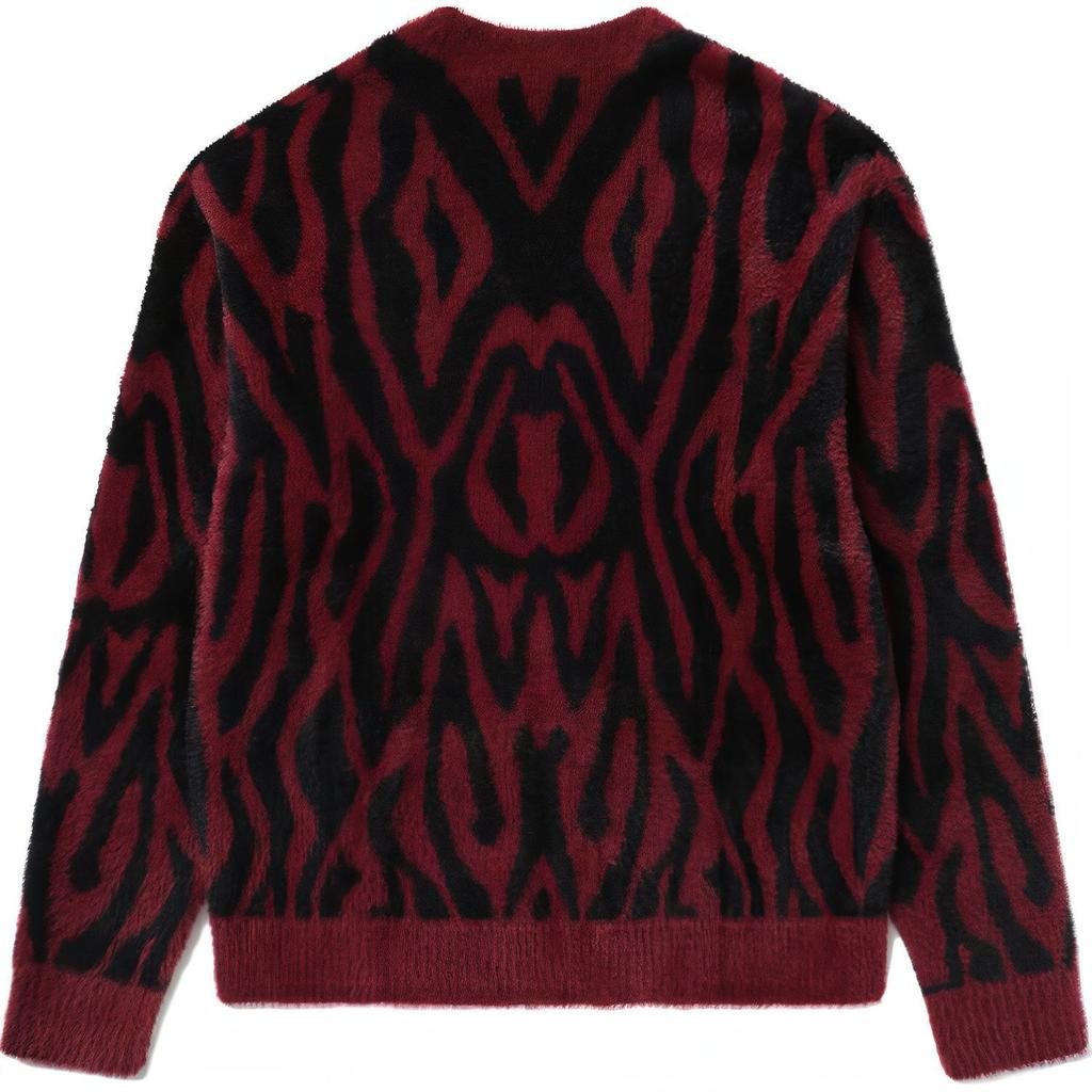 Carhartt WIP Classic Logo Tag Vintage Zebra Pattern Long Sleeve Knit Sweater Unisex sweater Black CHXCDA241030M-BKX
