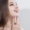 CMM Classic Women Engagement Party Jewelry High Quality Big Tear Drop Green Rings with Zirconia