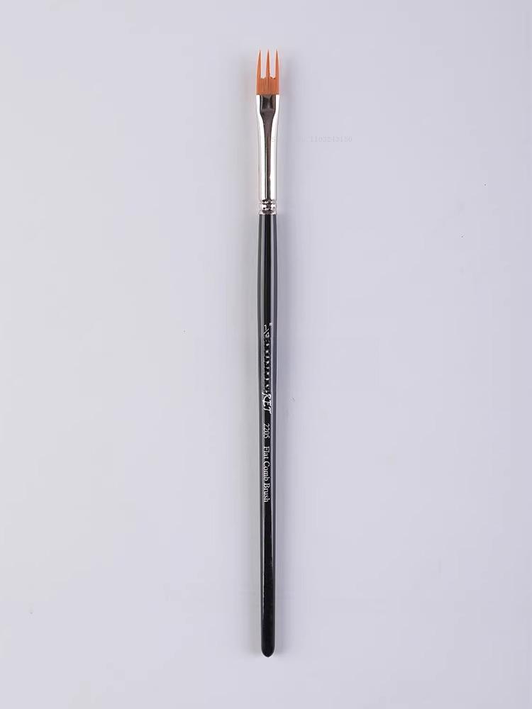 

5pcs/set Watercolor Flat Comb Brush Wooden Handle Nylon Paint Brushes Art Students Sketching Watercolor/acrylic Painting Brush