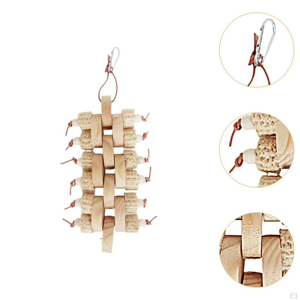 Bird Toy Chew Gifts Cage Accessories with Wood Beads Parrot Bite Hanging for