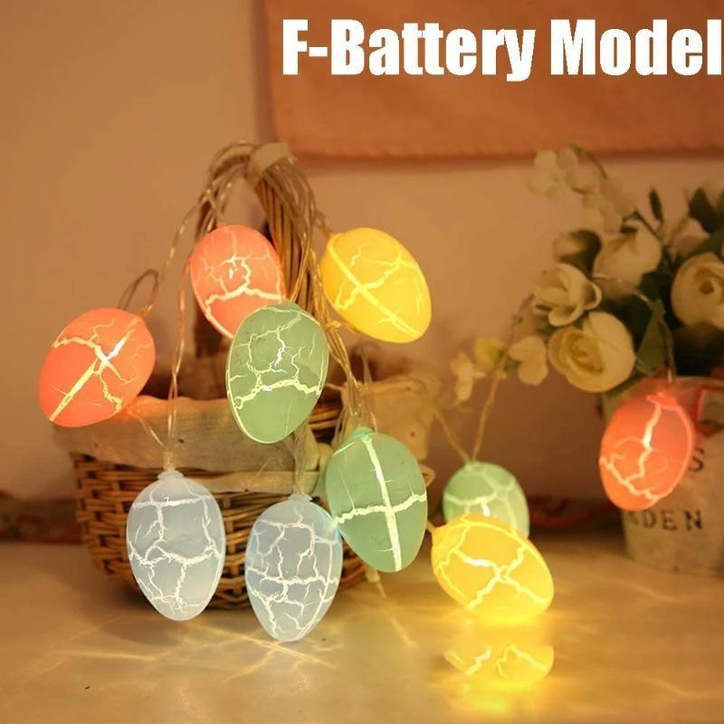 New Crackle Colourful Eggs String Lights Festive Halloween Decoration Egg Battery Box Party Hanging Bedroom Ambience Sense Christmas Decoration