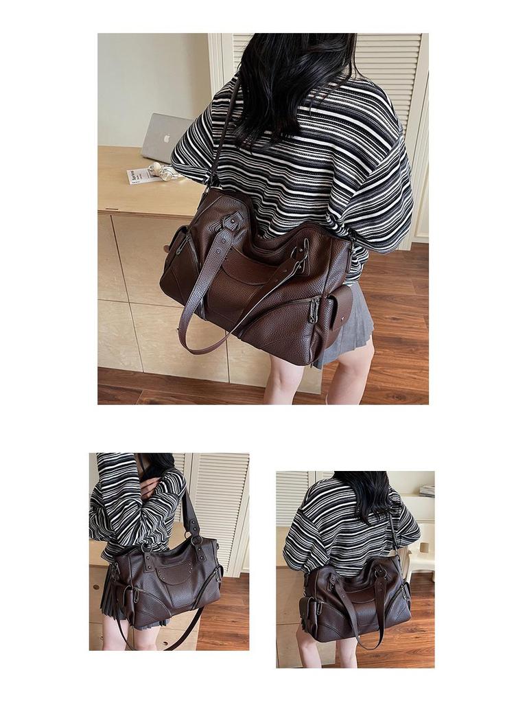 Women's Retro Crossbody Handbag: Fashionable, Versatile, Simple, Commuter-Style, Large Capacity Shoulder Tote