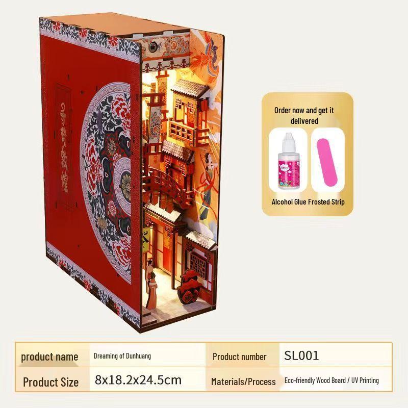 Handmade Retro 3D Stereoscopic Induction Light Book Holder Model