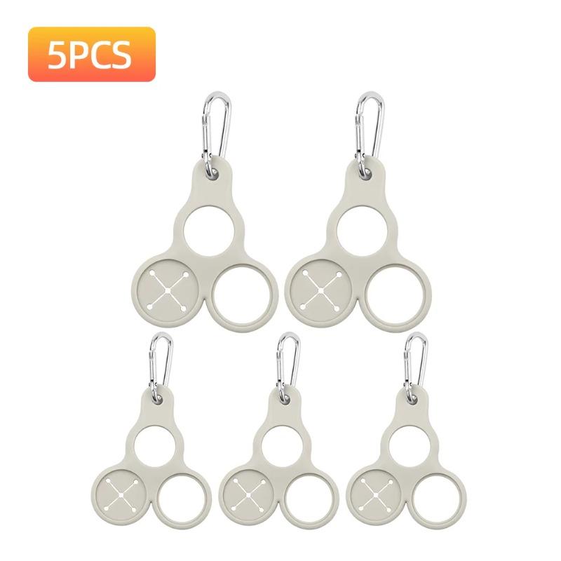 5pcs Silicone Water Bottle Buckle Water Bottle Holder 3 Holes Water Bottle Hanging Buckle Portable Beverage Container Holder