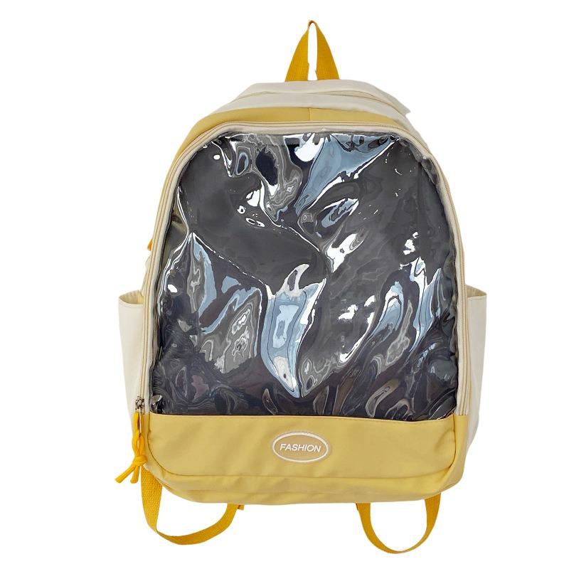 Backpack Baby Bag Female, Transparent Pv Badge Backpack, Cute Soft Girl Student Schoolbag