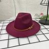 French Top Hat Men's Autumn and Winter Big Edge Hat Back Edge Felt Hat Panama Flat Edge Jazz Hat British Hat Wool Hat