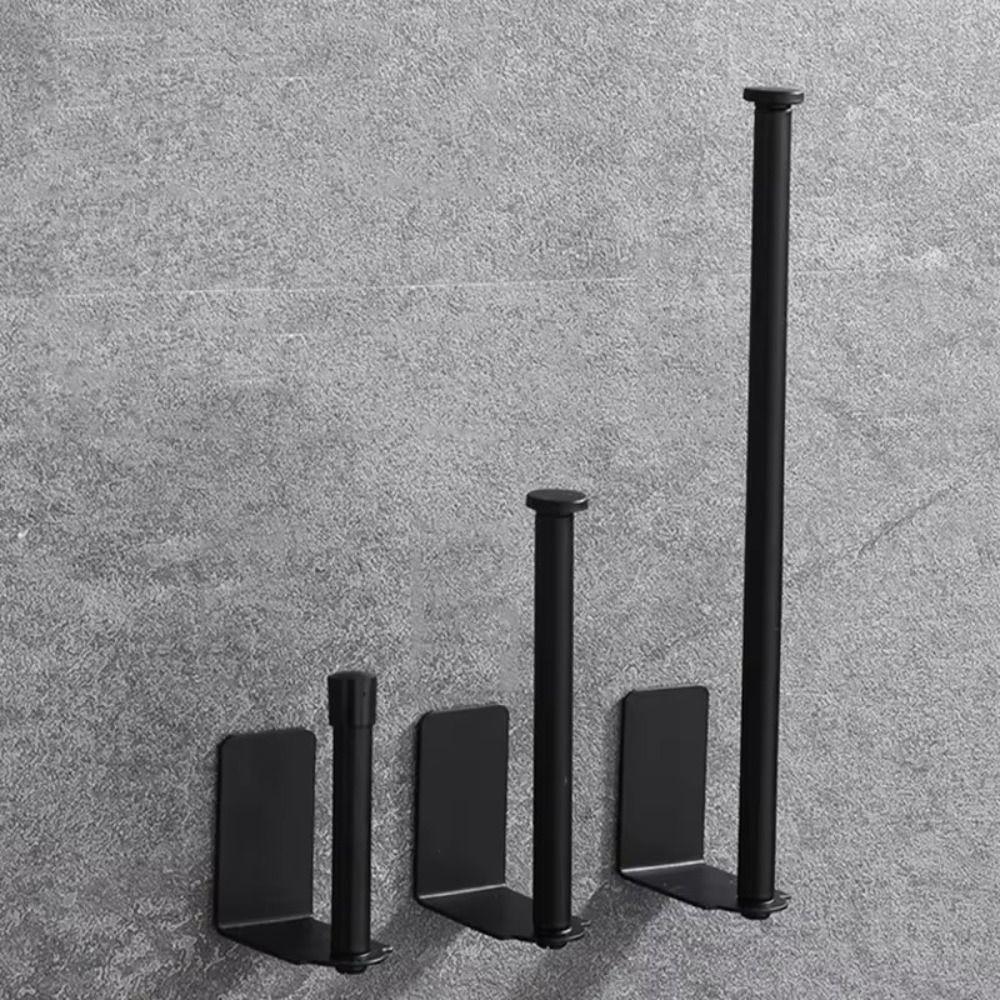 New Self Adhesive Paper Towel Holder Punch-free Stainless Steel Paper Roll Holder Silver Black Wall Mount Hook