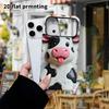 Phone Case: 2D Flat Design Suitable for iPhone 18 17 16 15 14 13 Pro Film Protective Case, Couple Style, Cute Cow, Christmas and Halloween Gift