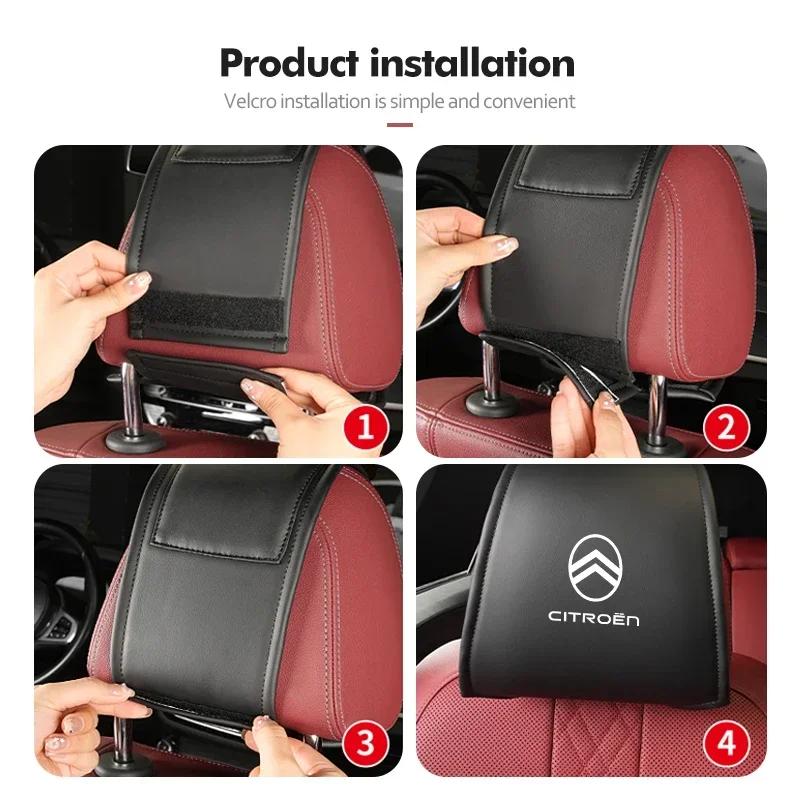 Leder Autositz Kopfstütze Schutzhülle Universelles Zubehör Für Citroen Grand Berlingo Jumper Celysee Xsara Picasso Aircross