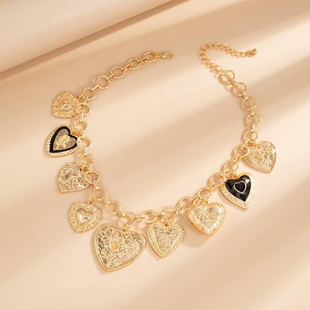 

Не выцветающее ожерелье с подвеской в виде сердца, водонепроницаемое ожерелье-чокер, винтажное ожерелье в виде сердца, праздничная вечеринка золотой