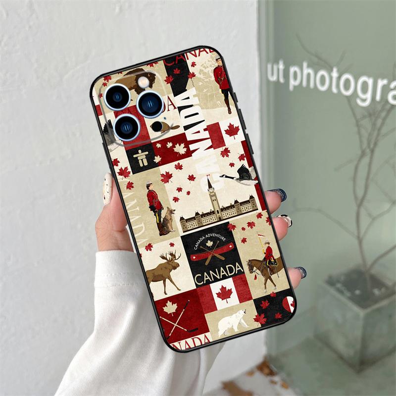 Canada Canadian Flag Silicone Soft Case For iPhone 17 Air 11 14 15 16 Pro Max 12 13 Mini 16e 16 Plus Back Cover