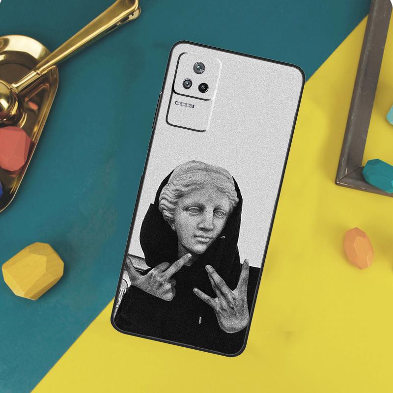 Greek Statue Wearing Hoodie Case For Xiaomi 13T 11T 12T 14T Pro 13 14 15 Ultra POCO X7 Pro X3 X5 X6 F5 F6 M6 Pro Funda
