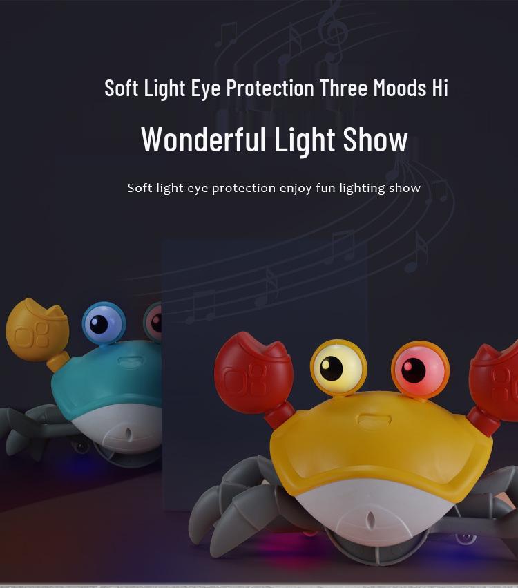 Rechargeable Induction Electric Crab Toy - Luminous Music Crawling Escape Feature for Children