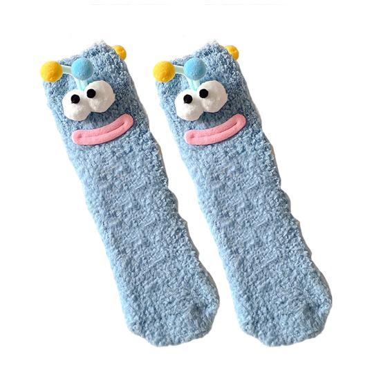 Funny Fuzzy Socks Cute Cartoon Fluffy Slipper Socks Women Men Warm Plush Crew Socks for Indoor Wear Sleep Holidays Birthdays Gift