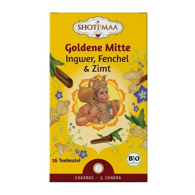 Shoti Maa Bio Chakra Golden Mead Tea with Ginger, Fennel, and Cinnamon, 16 Tea Bags