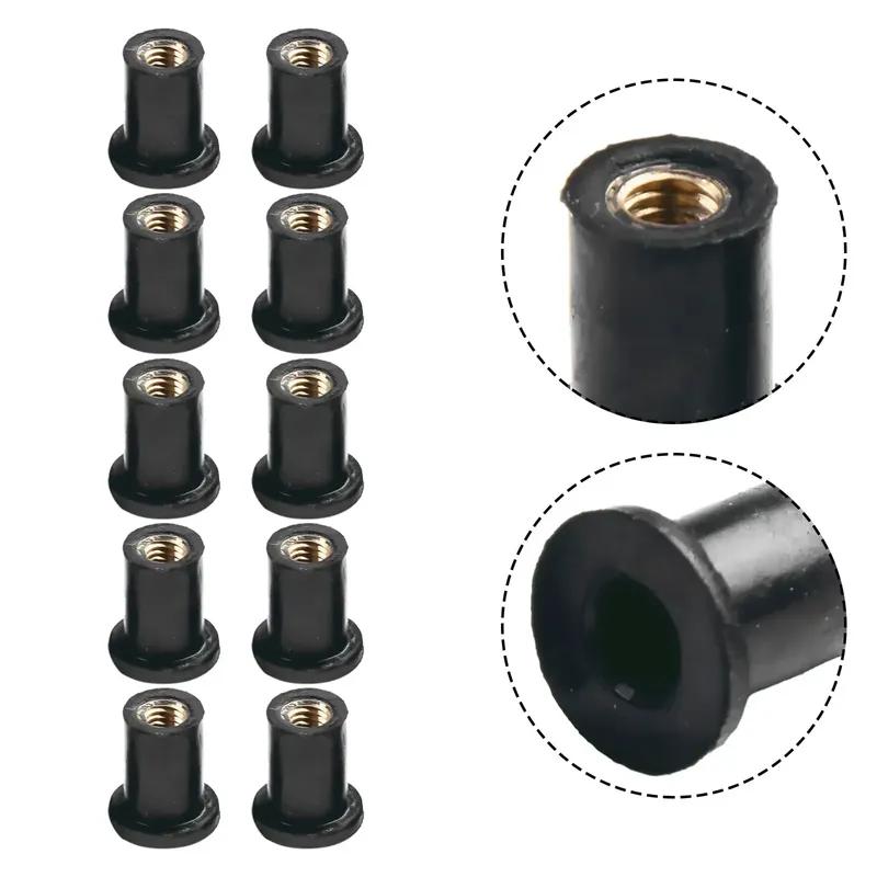 10 шт. Резиновые гайки-заклепки Болты для обтекателя с резиновой гайкой/M5/M6 Неопреновые Для обтекателя Остекления Мотоцикла Для Honda Для Suzuki