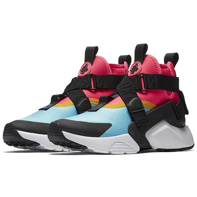 Nike Womens Air Huarache City 'Multi-Color' (women's sizes) Multi-Color / Racer Pink-Vivid Sulfur-Black Running Shoes AH6787 400