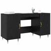 Desk with Shelf Black Oak Effect 140 x 50 x 75 cm