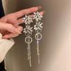 European and American Luxury Irregular Silver Needle Earrings with Rhinestone Inlay