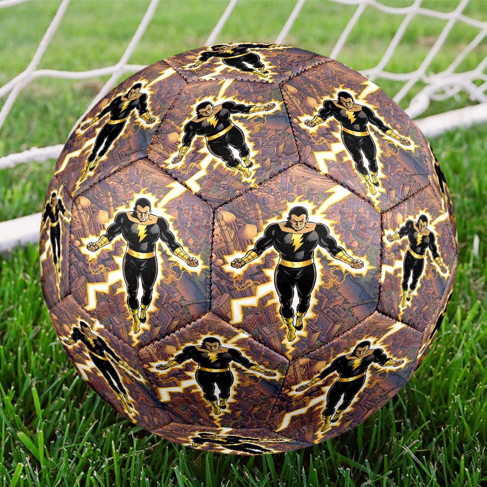 Black Adam Print Size 5 Soccer Ball, Standard Match Football for Sports Game and Team Practice, Ideal Gift for Soccer Fans
