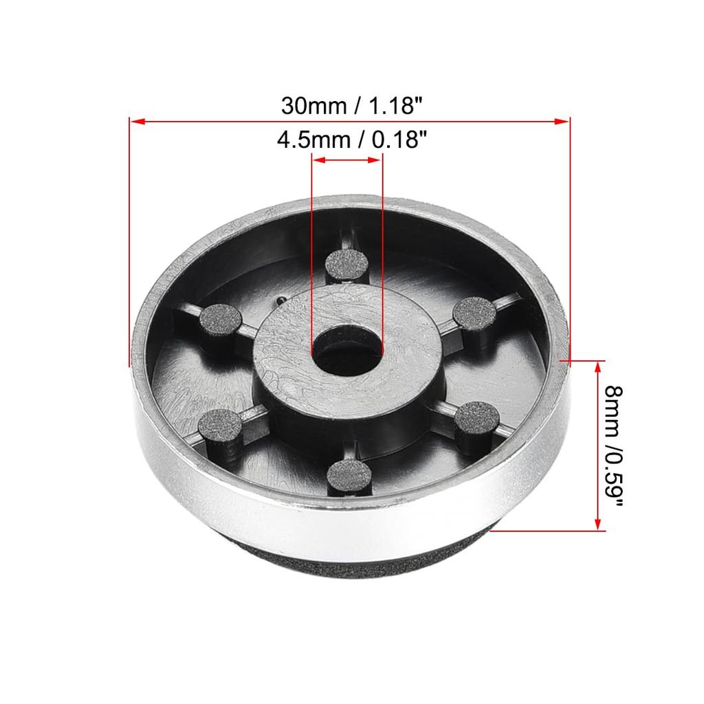 uxcell Foot Vibration Damping Base Pad Stands D30xH8mm Plastic for Guitar Silver 8pcs Speakers, Amps, HiFi, Tone,