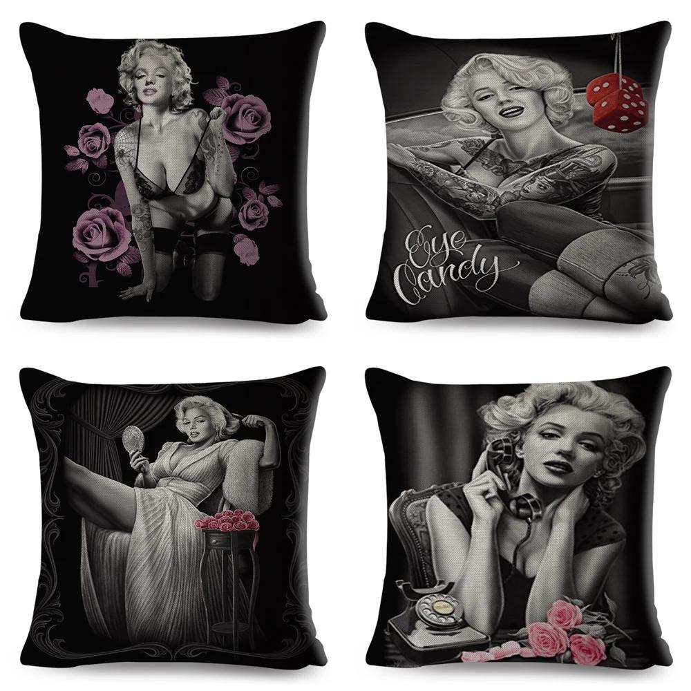 Mexico Chicano Sexy Women Skull Pillow Case Decor Cartoon Printed Girls Cushion Cover for Sofa Home Car Polyester 45*45cm