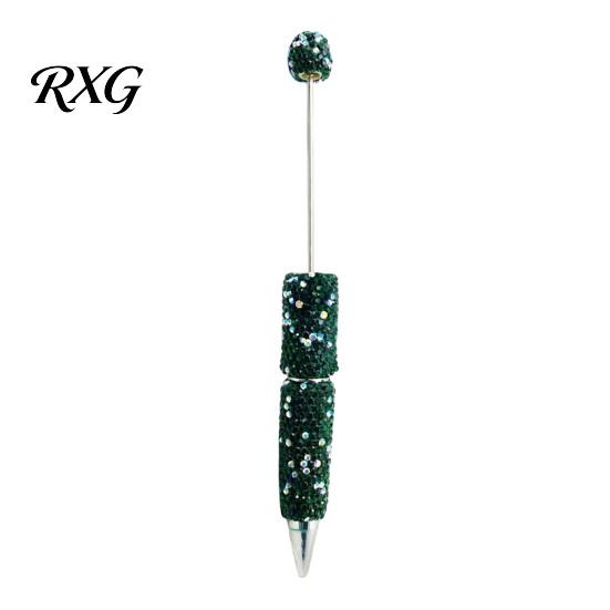 DIY Beadable Pen Set Diamond Pens, Bling Rhinestone Beaded Bead Pen, Crystal Shaft Ballpoint Black Ink Pens for Decorations Office School Supplies