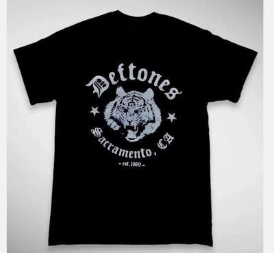 HOT! Deftones Tiger Sacramento Unisex Cotton Black T-Shirt, Size S-5XL Unisex T-Shirt