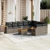 VidaXL Garden Lounge Set with Cushions 10 Pcs, Patio Sofas, Patio Furniture Set, Outdoor Furniture, Grey 3227152
