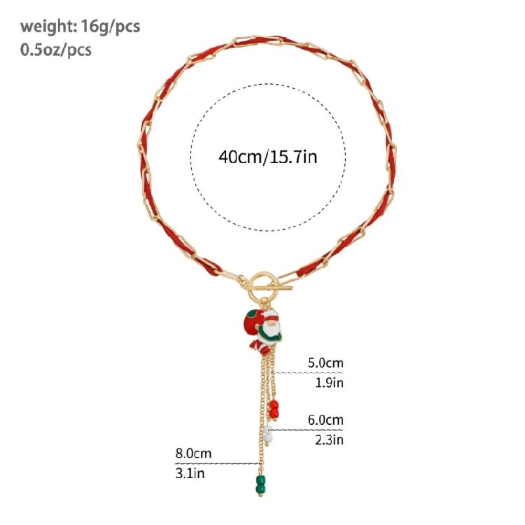 Holiday Inspired Santa Pendant Necklace Alloy Construction Convenient OT Clasp Jewelry for Year Round Wear