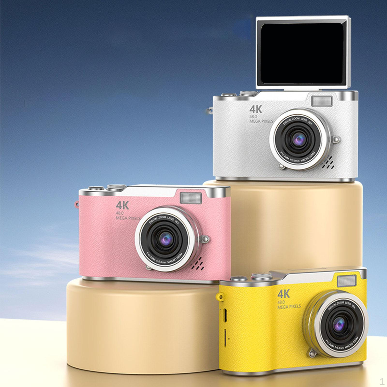

4K Digital Camera 180° Flip Screen 2.4 inch 48MP 8x Zoom for Beginners Adults коричневий