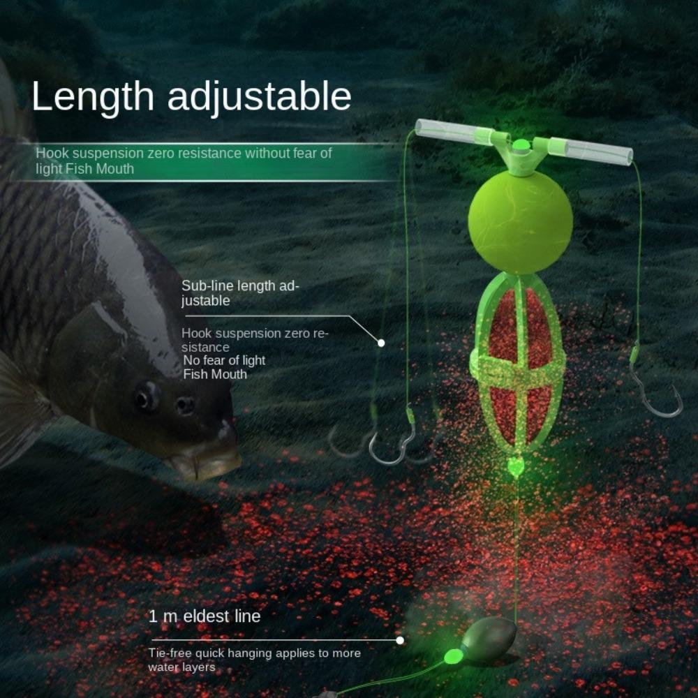 

High Index Plastic Line Group Feeder Sinker double flip hooks Fishing Spring Bait Cage Sea 14#