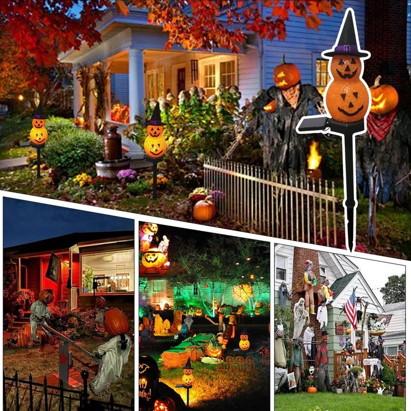 New Halloween Solar Outdoor Pumpkin Ghost Lamp Garden Lawn Atmosphere Decorative Lamp Resin Waterproof Landscape Lantern Gift