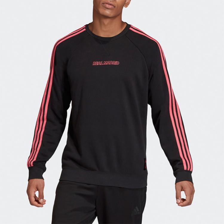 Adidas Real Madrid Soccer Pullover Sweatshirt Men Tops Black GH9997